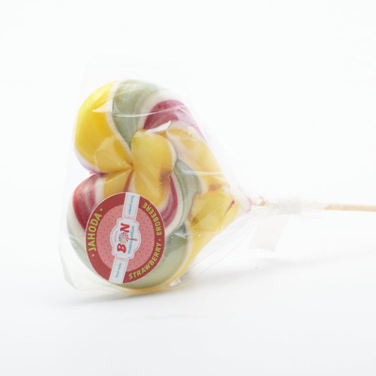 Handmade lízanka srdce, jahoda 45g