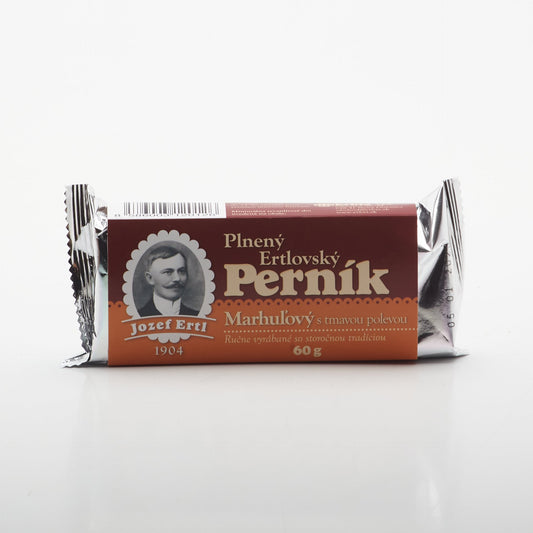 Plnený perník marhuľový s tm.polevou 60g