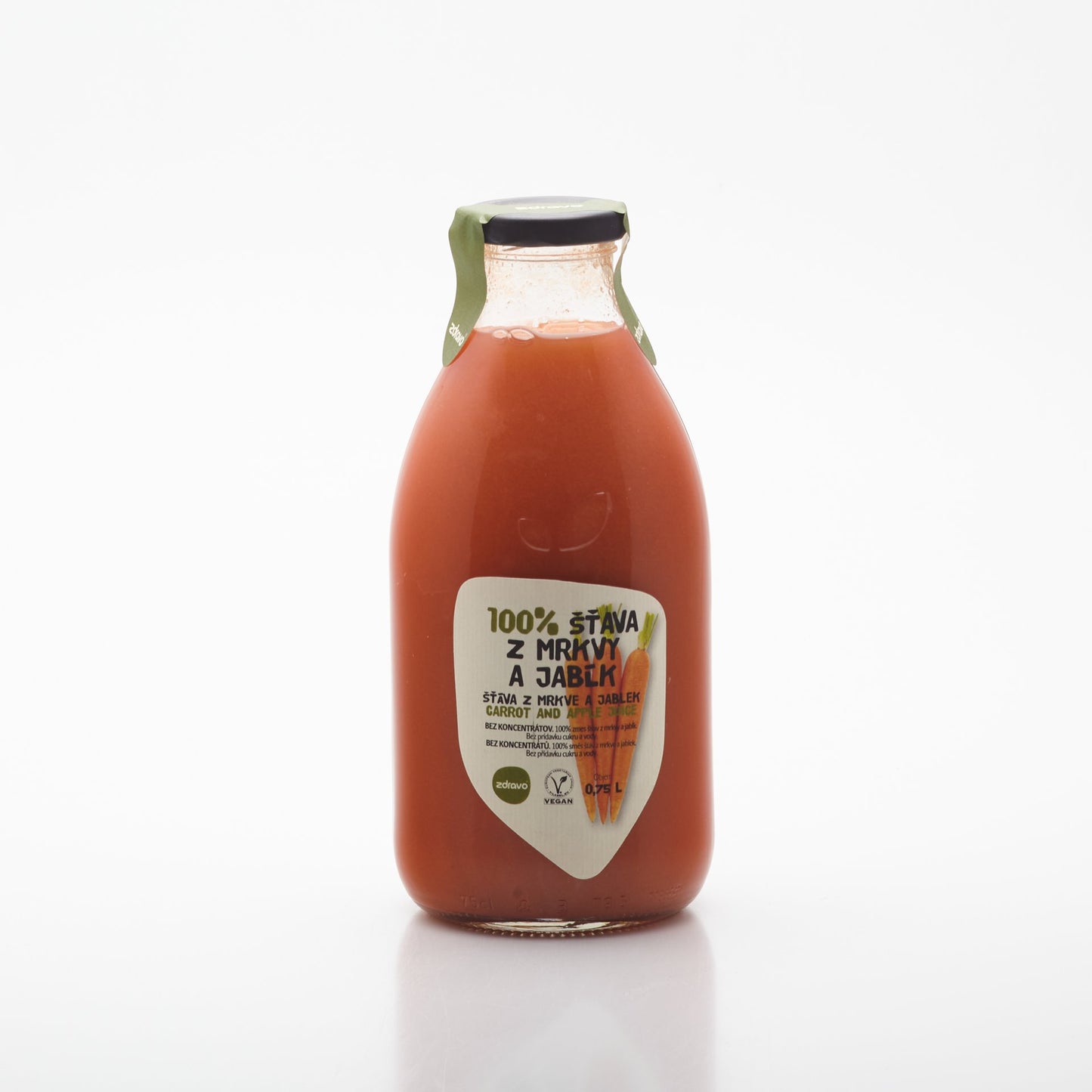Zdravo šťava mrkva-jablko 100% 0,75l